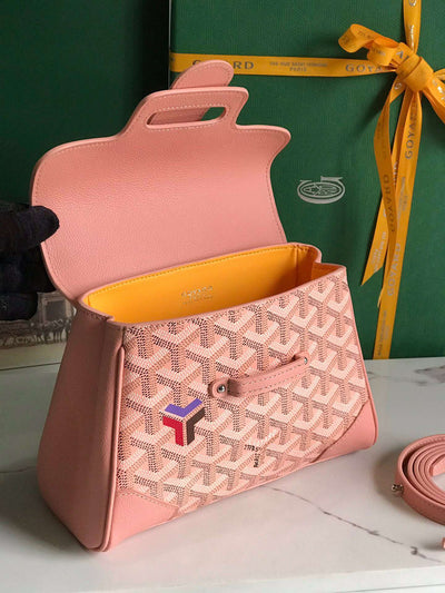 Goya*d saigon handbag pink women’s wooden handle 20x15cm - image 7