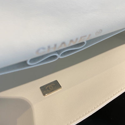 Chan*l classic handbags lizard skin white with silver lock 25cm - image 3
