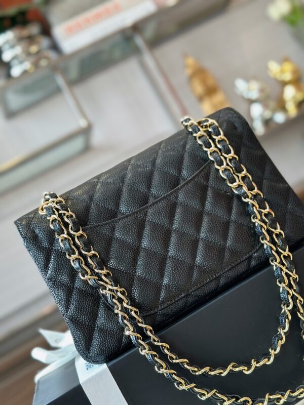 Chan*l classic handbags with lock gold black leather 23cm - image 3