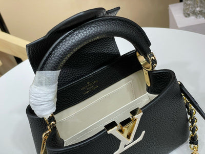 Lou*s Vuitt*n lv capucines bb black cowhide leather handbags 21x14x8cm - image 3