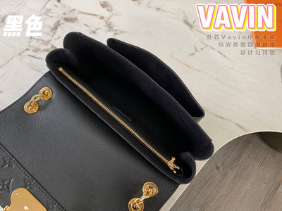 Lou*s Vuitt*n lv vavin monogram black with lock gold like auth handbags 25x18x10cm - image 3