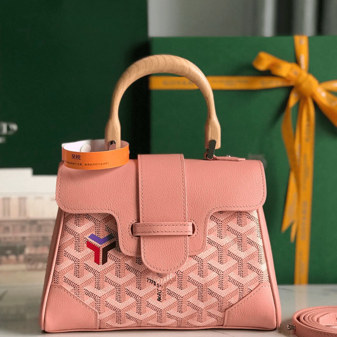 Goya*d saigon handbag pink women’s wooden handle 20x15cm - main image