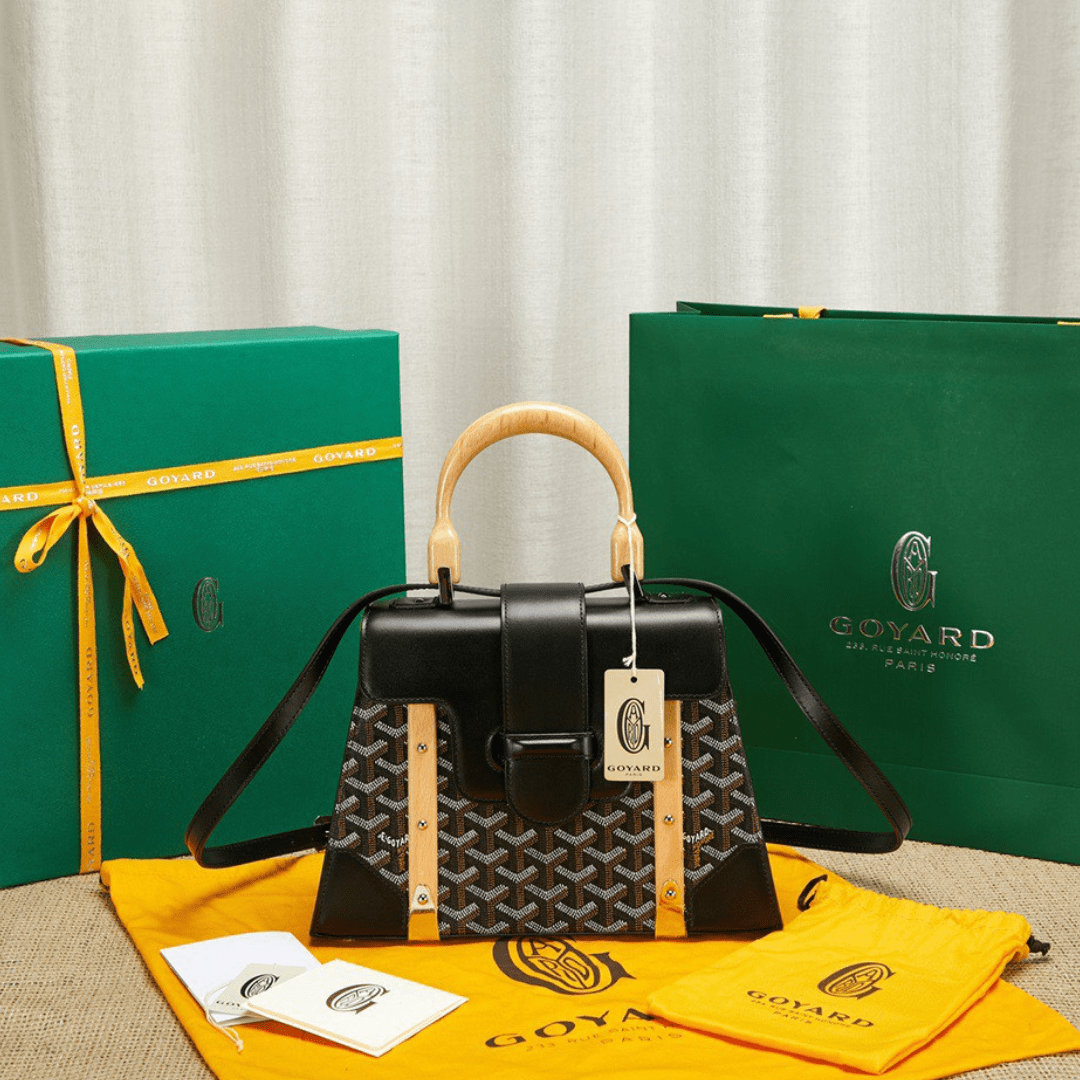 Goya*d saigon black handbag with wooden handle 28cm - main image