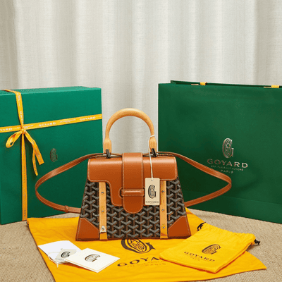 Goya*d saigon brown handbag with wooden handle 28cm - main image