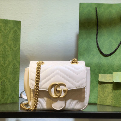 Guc*i marmont replica 1:1 women’s handbag high quality white 20cm - main image