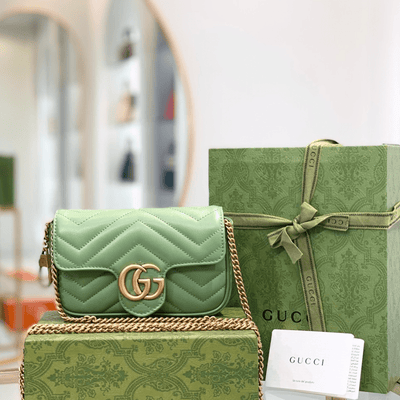 Guc*i marmont women’s super handbag avocado color 22cm - main image