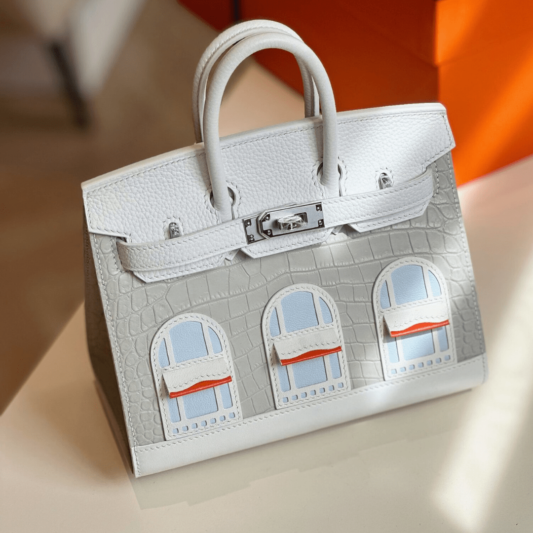 Herm*s birkin faubourg like auth with home pattern handbags 20cm - main image