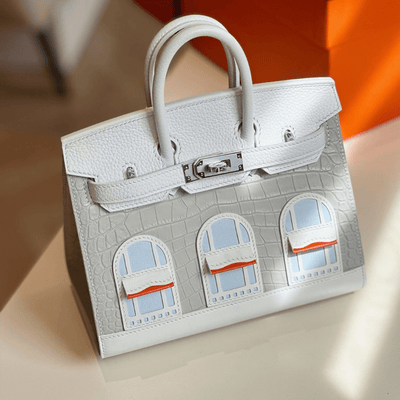 Herm*s birkin faubourg like auth with home pattern handbags 20cm - main image