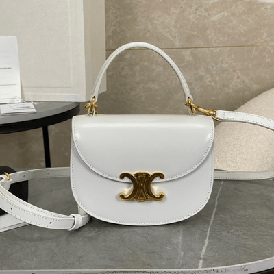 Cel*ne handle white smooth leather 15.5×11.5x5cm - main image