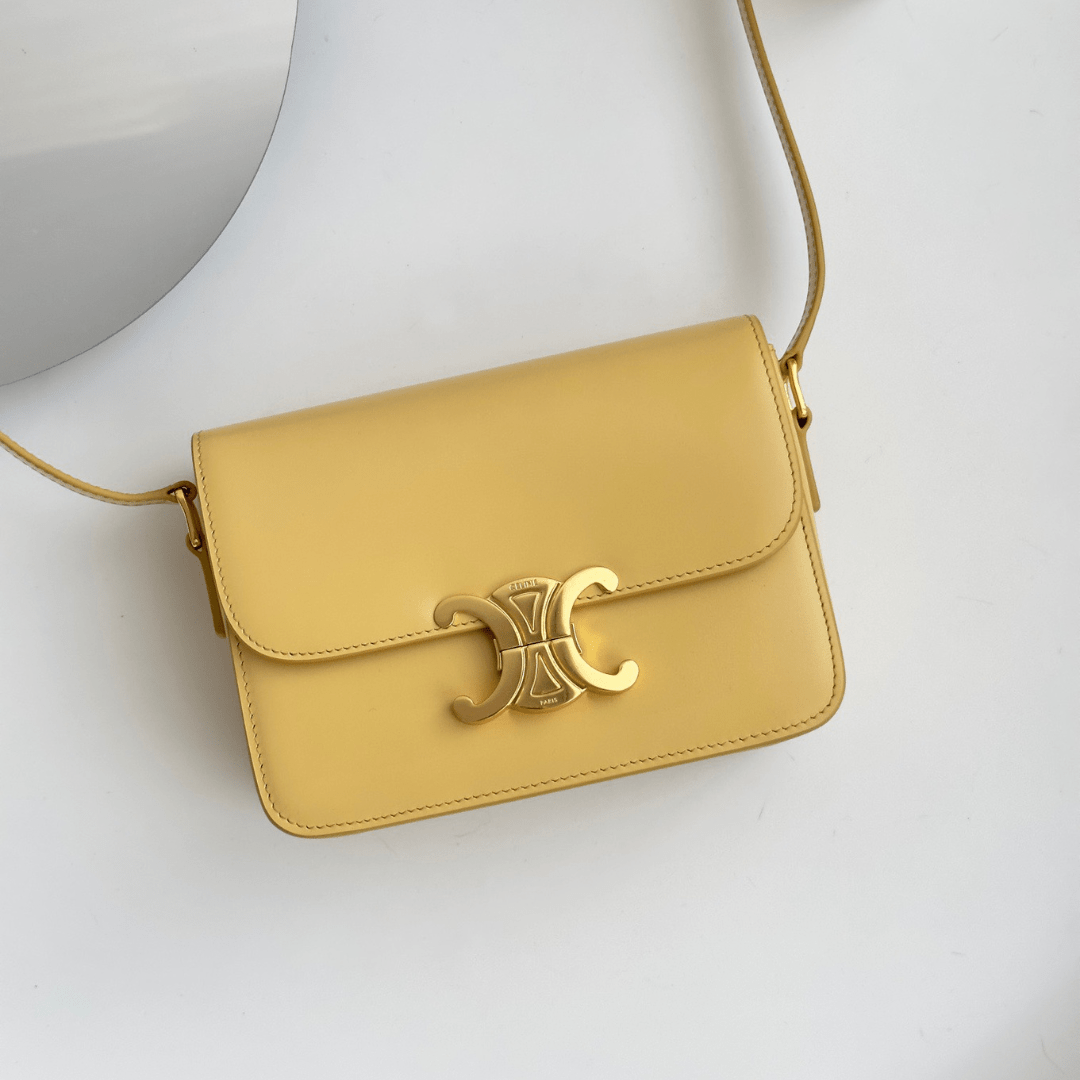 Cel*ne mini handbag orange yellow super quality smooth leather 19cm - main image