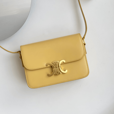 Cel*ne mini handbag orange yellow super quality smooth leather 19cm - main image