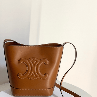 Cel*ne small bucket cuir triomphe brown bucket handbag 30x22x12cm - main image