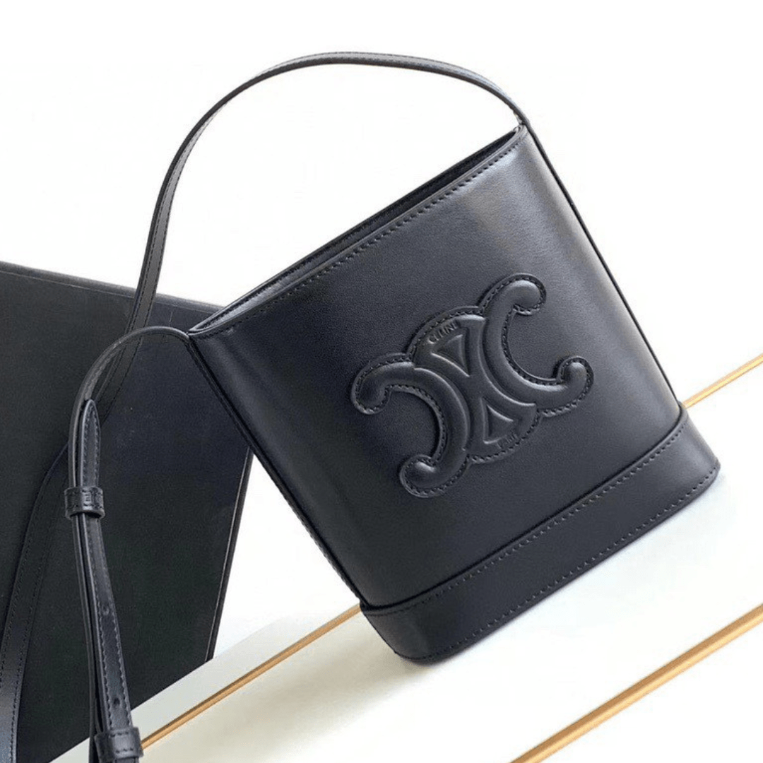 Cel*ne small bucket cuir triomphe mini black bucket bag 19.5x16x7cm - main image