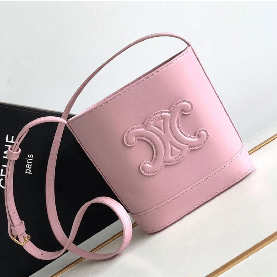 Cel*ne small bucket cuir triomphe mini pink bag 19.5x16x7cm - main image