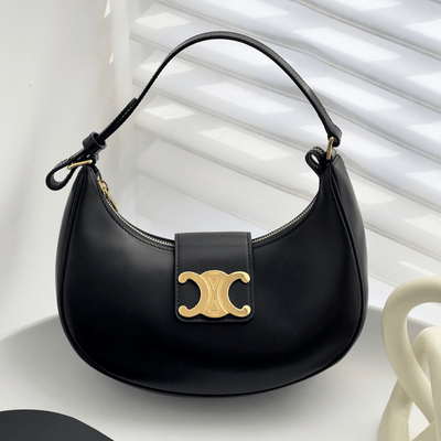 Cel*ne triomphe curved black matte leather 23x14x7cm - main image