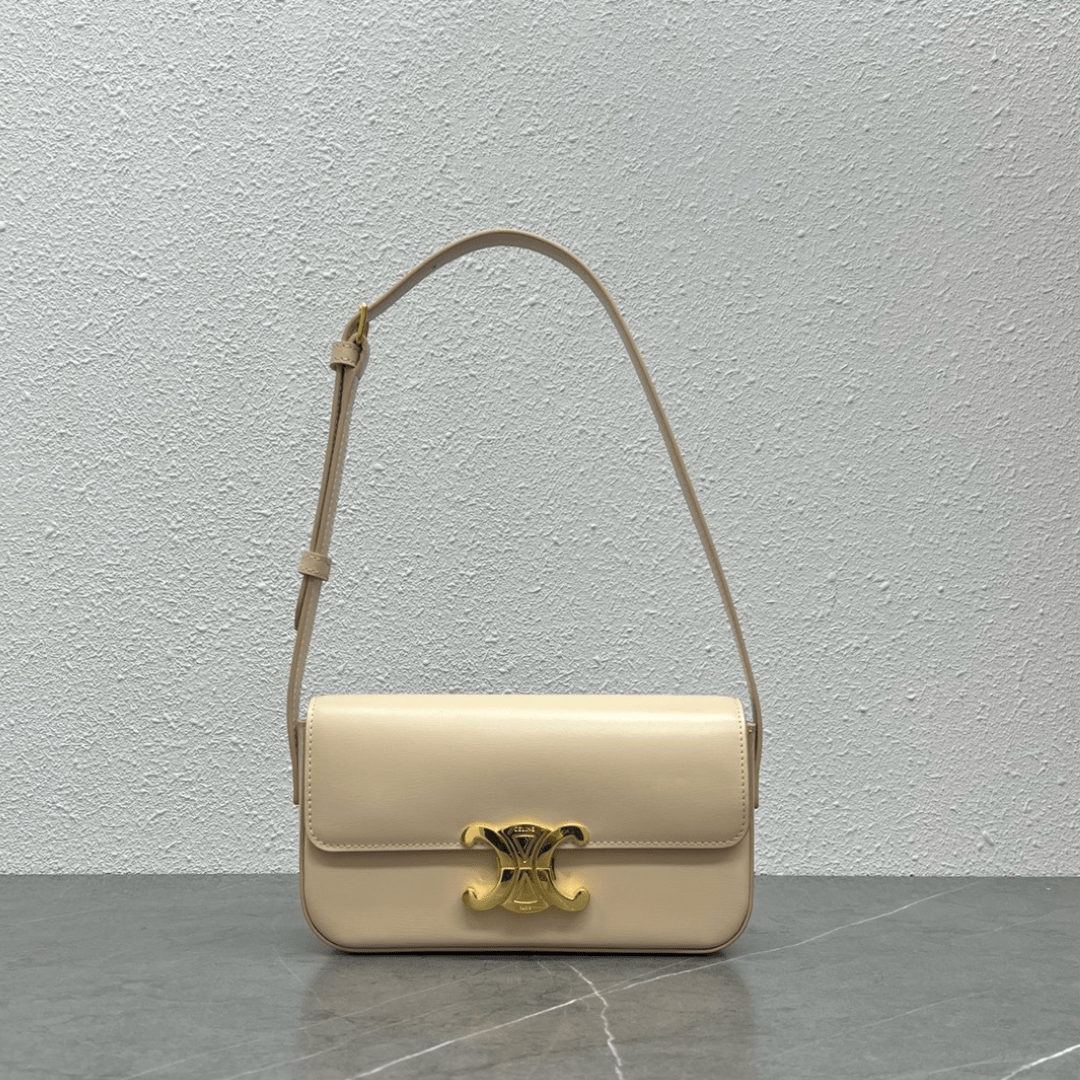 Cel*ne triomphe handbag replica milky white super smooth leather 20x12cm - main image