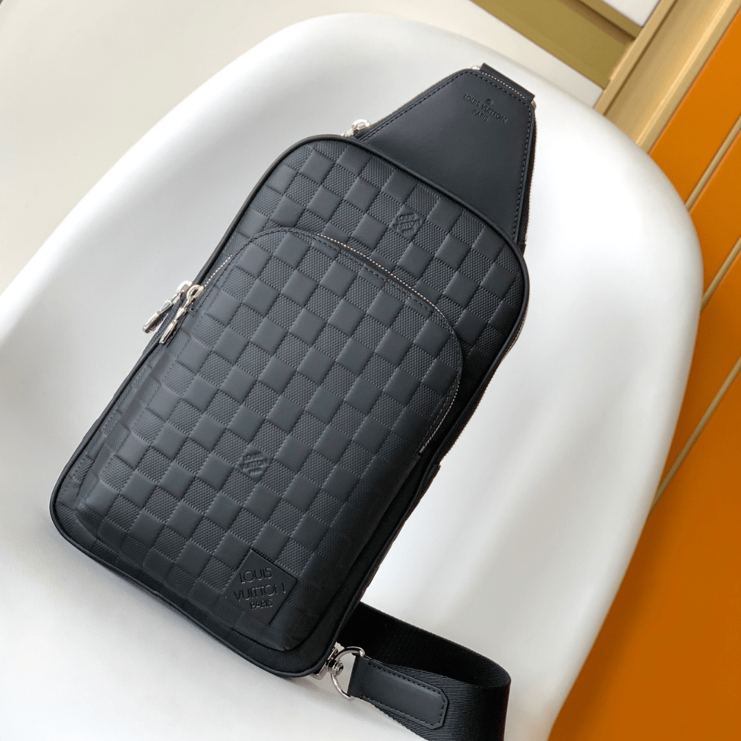 Lou*s Vuitt*n lv avenue men’s bag like auth checkerboard pattern black 20x31x7cm - main image