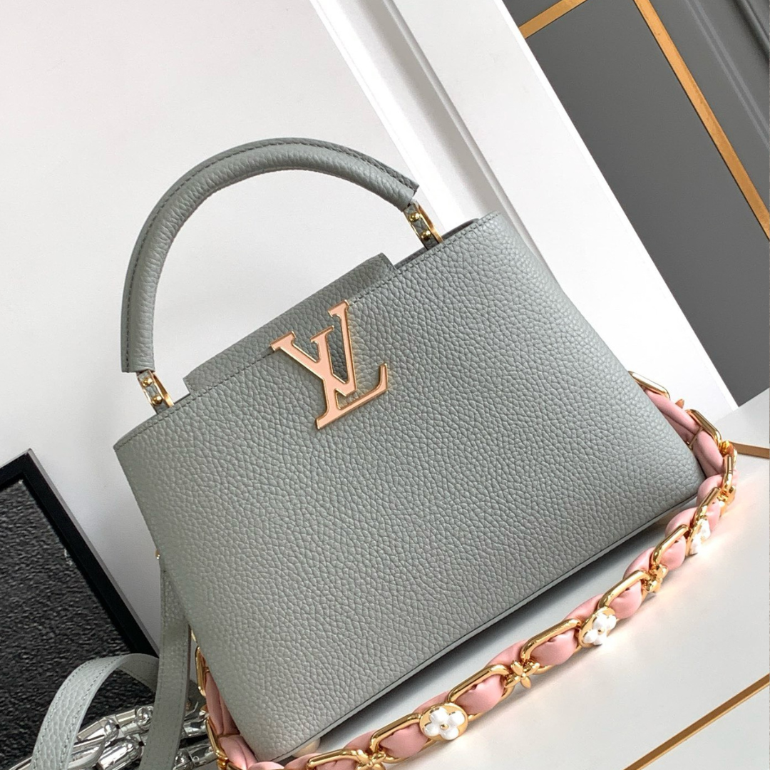 Lou*s Vuitt*n lv capucines bb like auth woman’s grey blue handbags 27x18x9cm - main image