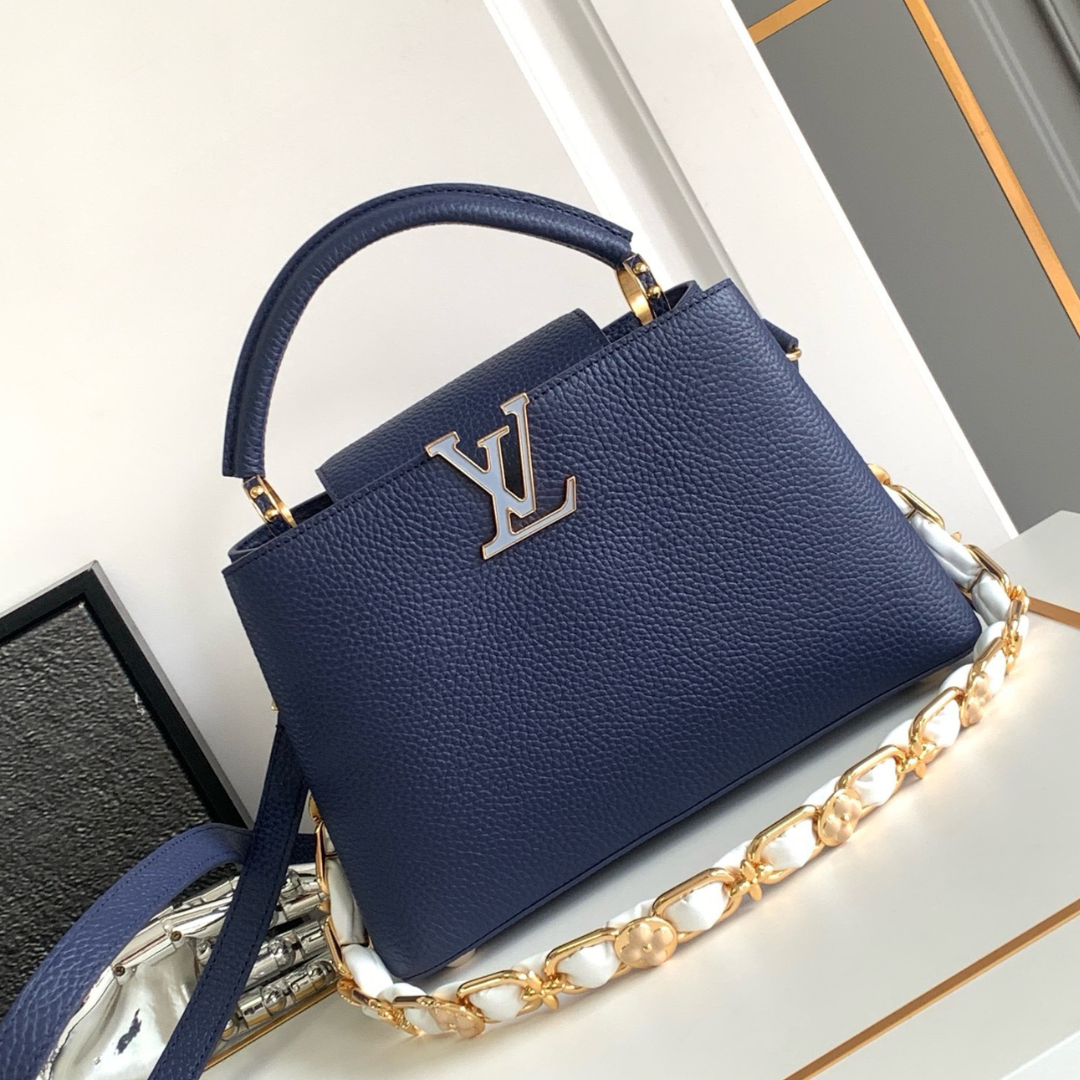 Lou*s Vuitt*n lv capucines bb woman’ like auth navy blue handbags 27x18x9cm - main image
