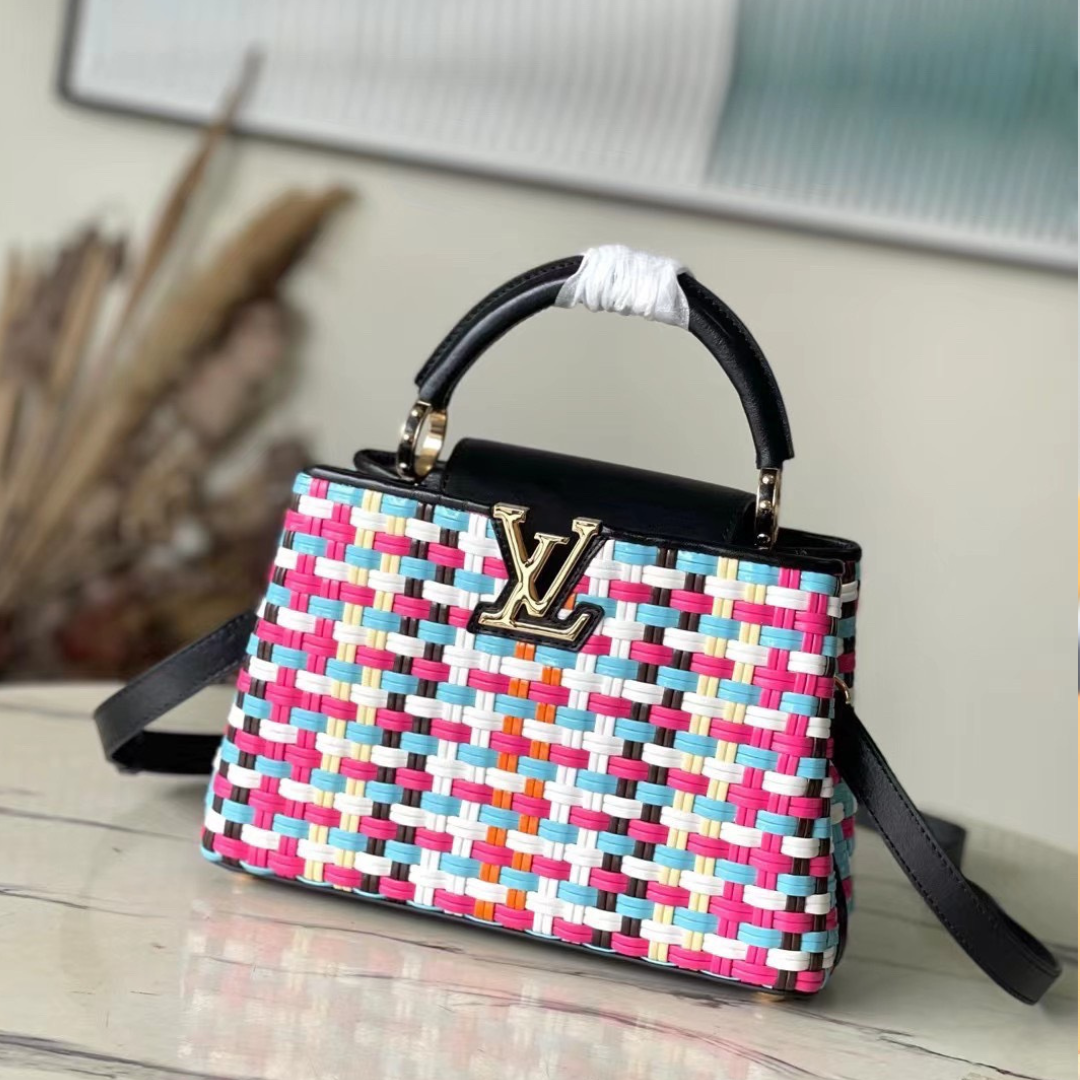 Lou*s Vuitt*n lv capucines plaid pattern handbags 27x18x9cm - main image