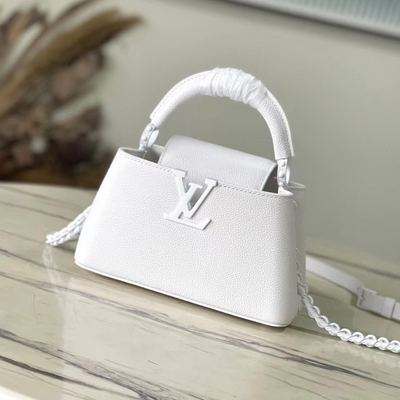 Lou*s Vuitt*n lv capucines handbags white leather 21cm - main image
