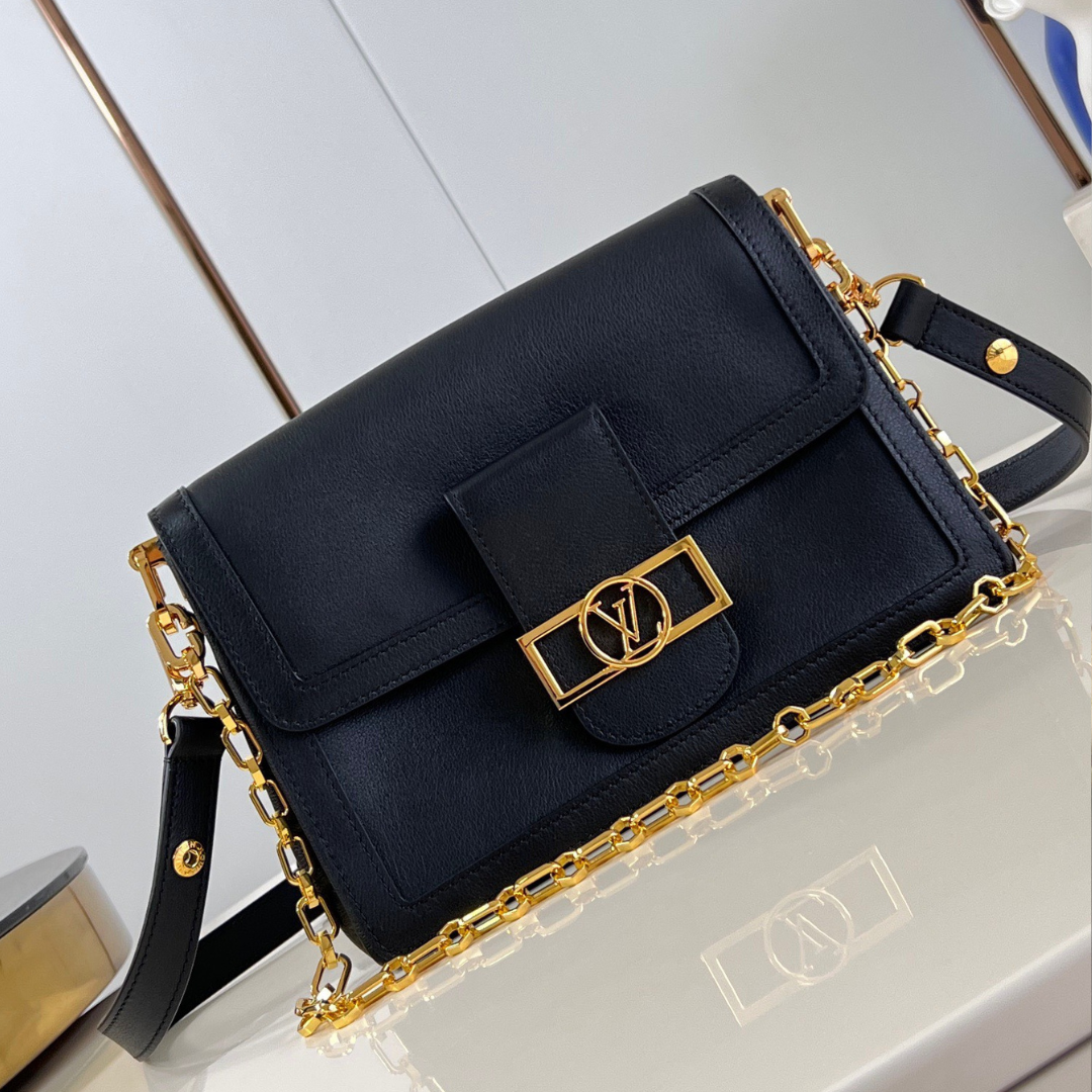 Lou*s Vuitt*n lv dauphine soft like auth black handbags 24x17x9cm - main image