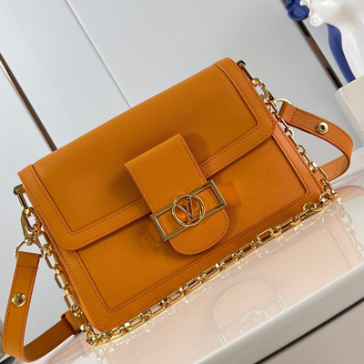 Lou*s Vuitt*n lv dauphine soft orange like auth handbags 18x12x8cm - main image