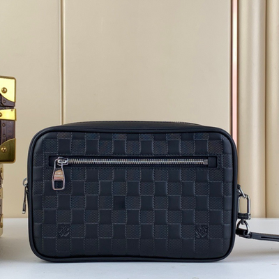 Lou*s Vuitt*n lv clutch bag kasai damier graphite black 24cm - main image
