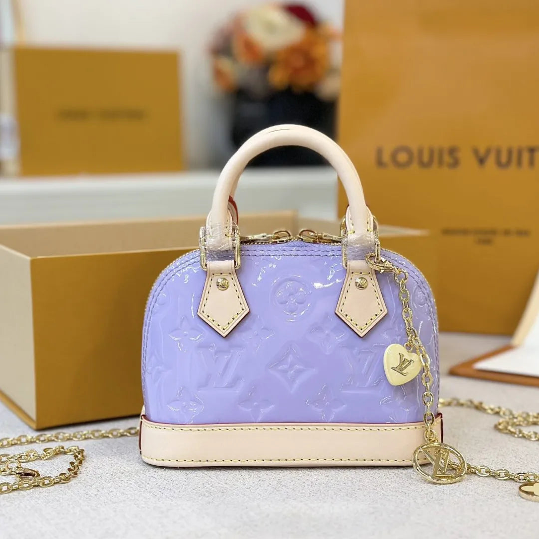 Lou*s Vuitt*n lv nano alma monogram vernis like auth handbags 18x12x8cm - main image