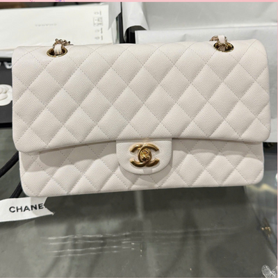 Chan*l classic woman’s white like auth handbags lock gold 25cm - main image