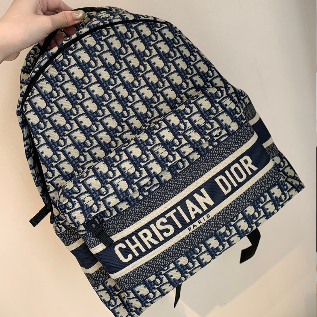 christian Di*r super backpack canvas embroidered pattern 42x33x15cm - main image