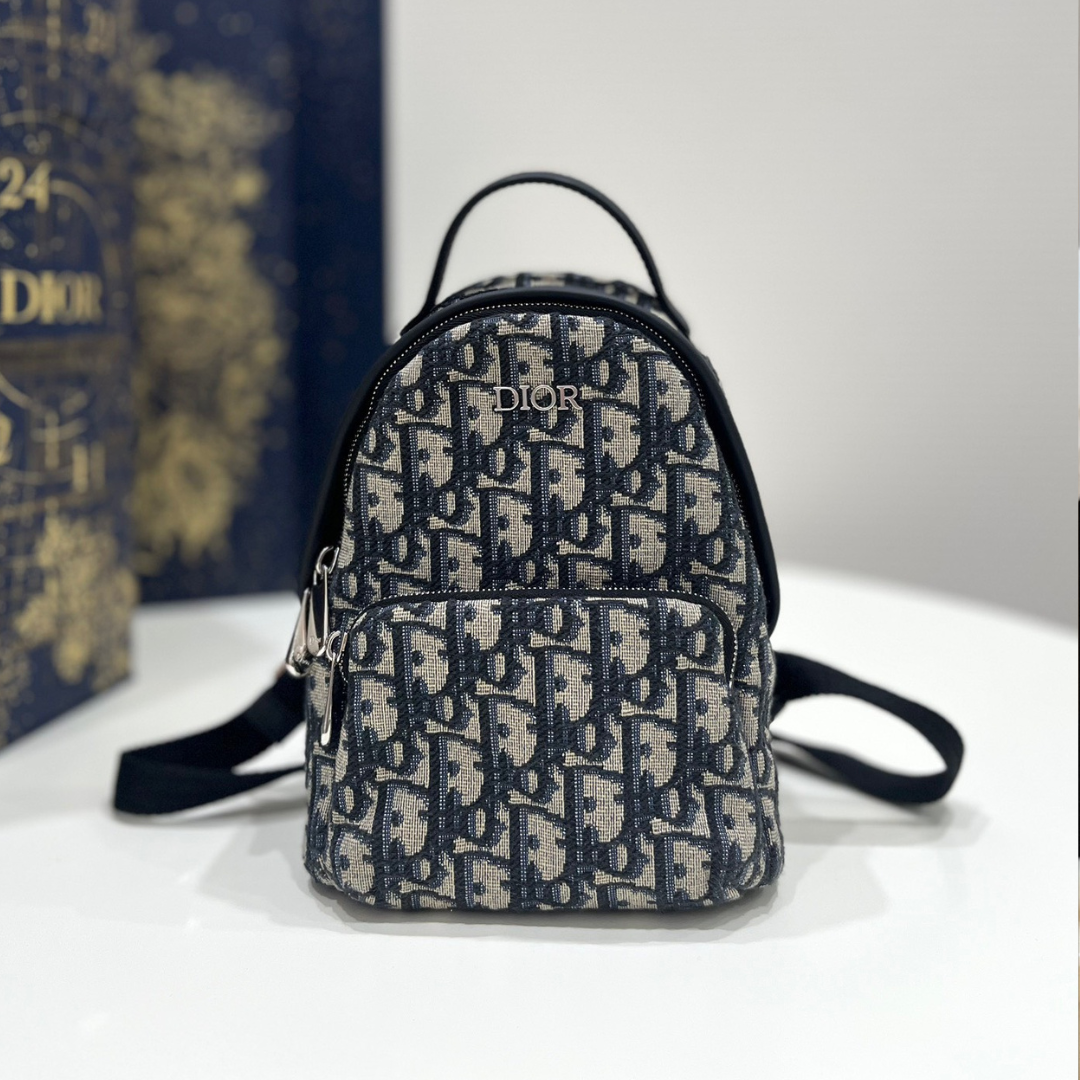 Di*r mini high-end bag – oblique pattern fabric (24x10x16cm) - main image