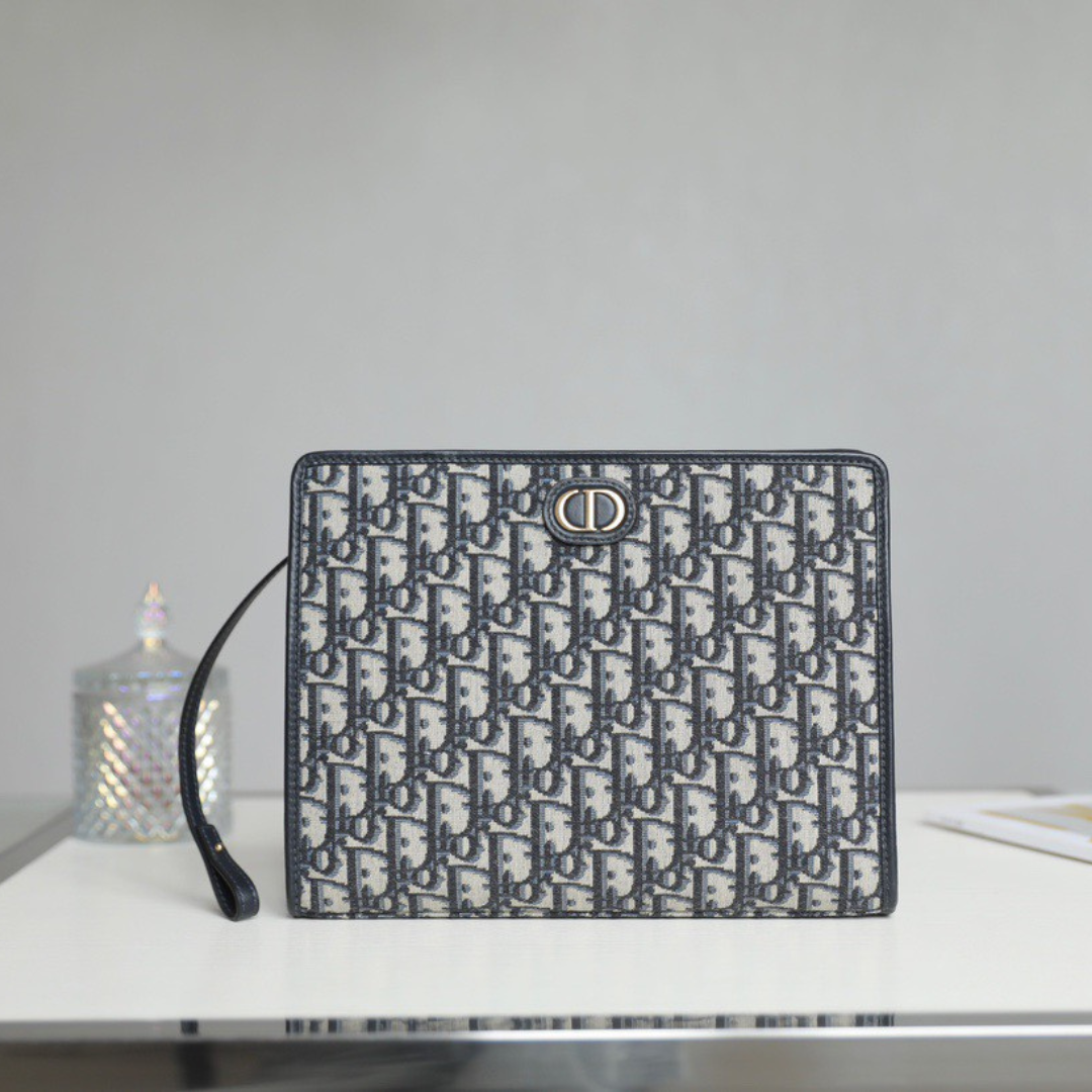 clutch Di*r 30 montaigne pouch canvas siêu cấp 26cm - main image
