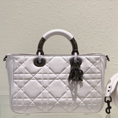 Di*r lady luxury branded women’s handbag light purple 24x18cm - main image