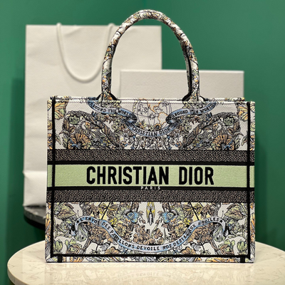 Di*r book tote super quality women’s handbag embroidered fabric size 36cm - main image