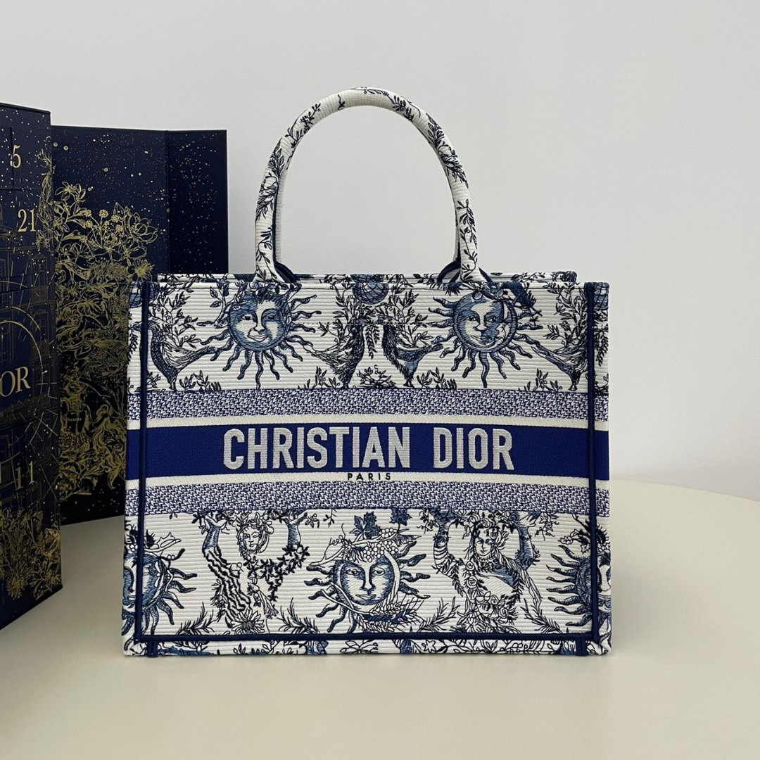 Di*r book tote women’s handbag embroidered fabric size 36cm - main image