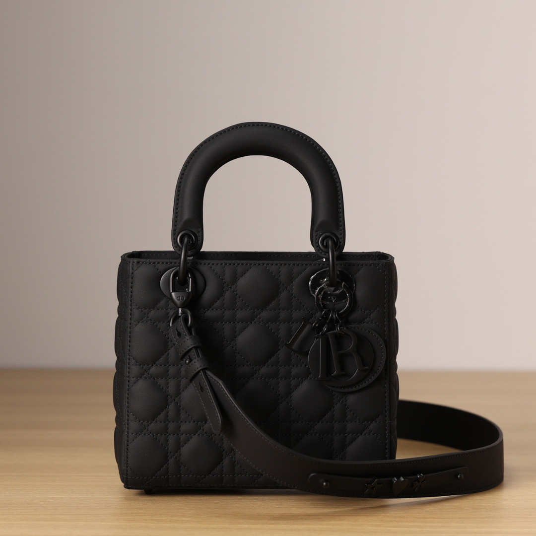 Di*r lady matte women’s black handbag 20cm - main image
