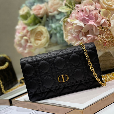 Di*r woc women’s black handbag with gold lock 20×11.5×3.5cm - main image