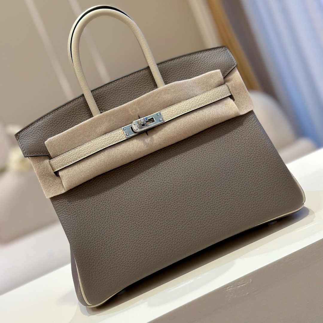 Herm*s birkin mix phw togo like auth woman’s grey handbags 25cm - main image