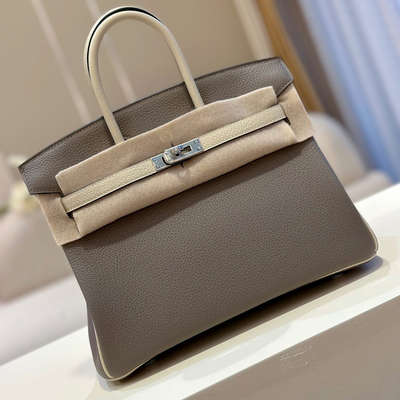 Herm*s birkin mix phw togo like auth woman’s grey handbags 25cm - main image
