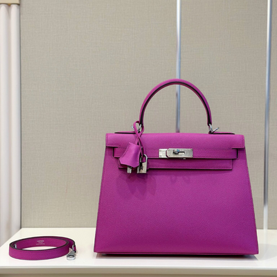 Herm*s kelly replica 11 handbags purple lock silver 28cm - main image