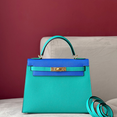Herm*s kelly woman’s blue like auth handbags 28cm - main image