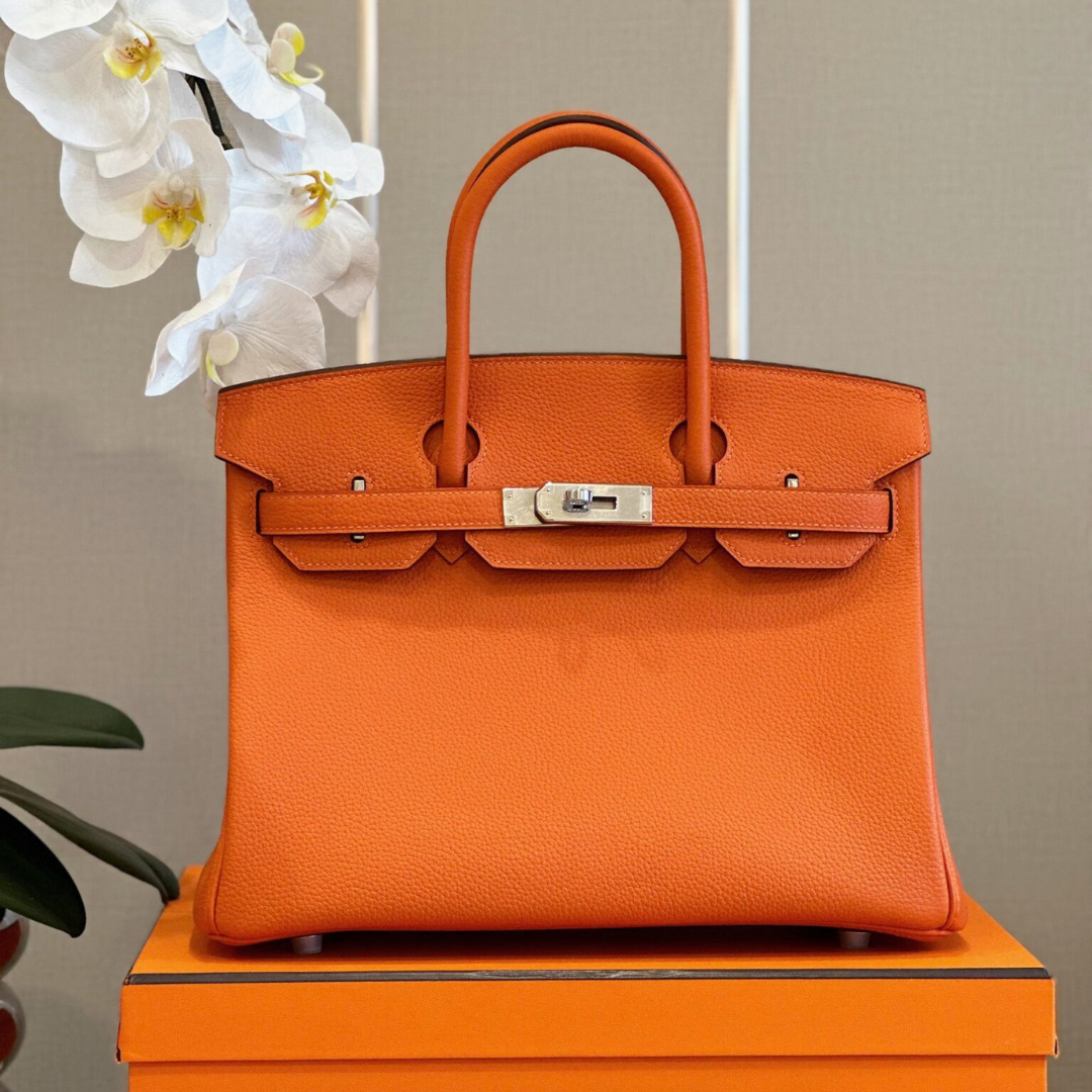 Herm*s woman’s birkin phw togo orange replica handbags 30cm - main image