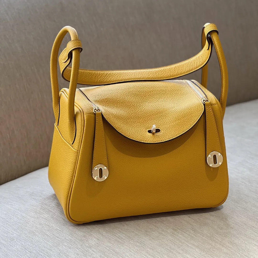 Herm*s lindy woman’s yellow leather handbags size 26cm - main image