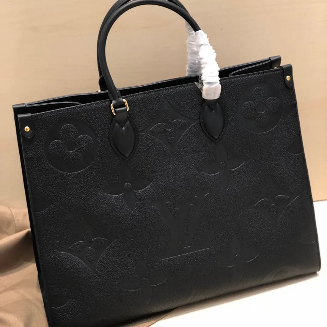 Lou*s Vuitt*n lv on the go pm tote bag replica 1:1 black handbags 35cm - main image
