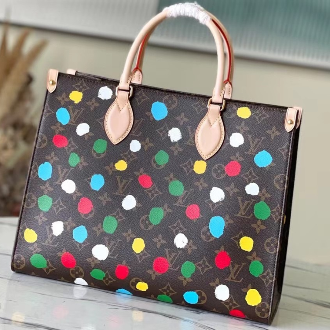 Lou*s Vuitt*n lv onthego polka dot pattern handbags 35x28cm - main image