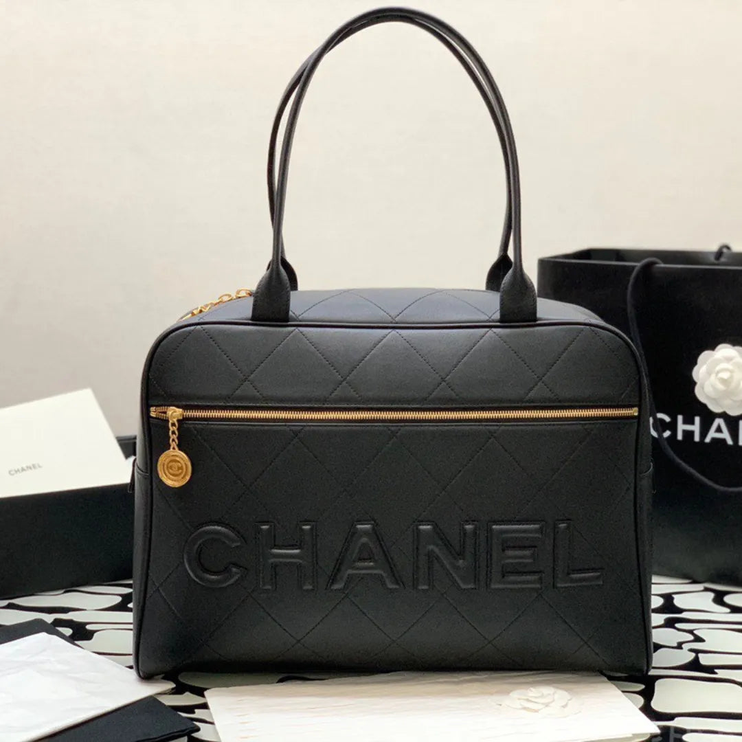 Chan*l shopping bag like auth handbags woman’s braille pattern 30x45x15cm - main image