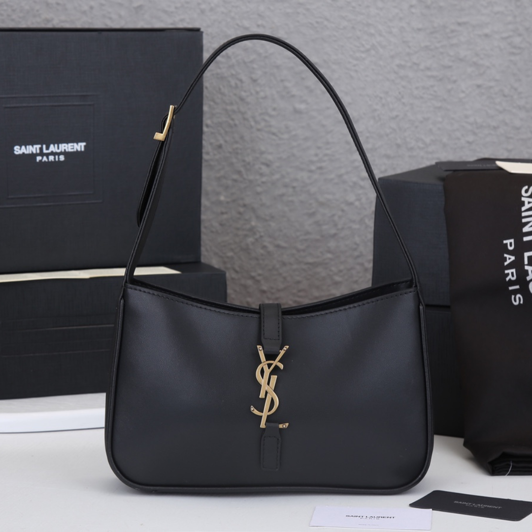 saint laurent smooth calfskin le 5 a 7 mini hobo black - main image