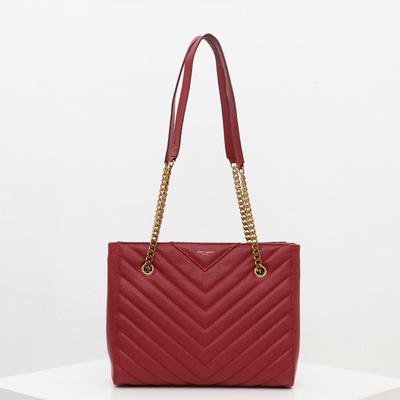 saint laurent tribeca shoulder bag in burgundy leather - main image
