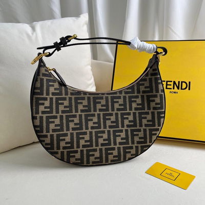 Fe*di graphy small brown ff jacquard bag - main image